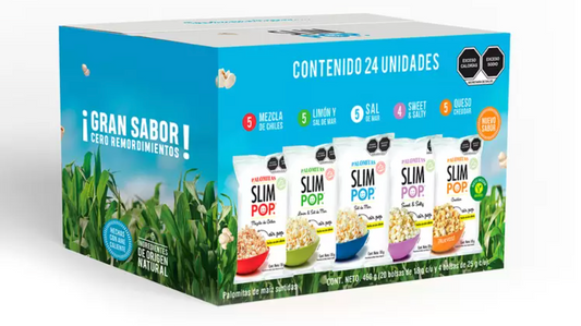 Slim Pop Palomitas Surtidas 20 pzas de 18 g y 4 pzas de 25 g