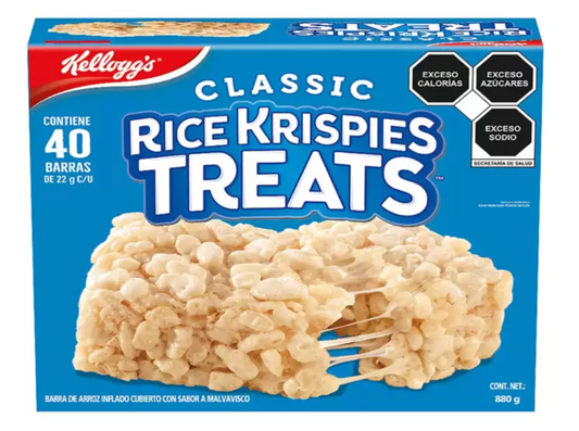 KELLOGG´S BARRAS DE ARROZ INFLADO RICE KRISPIES 40 PZAS DE 22 G.