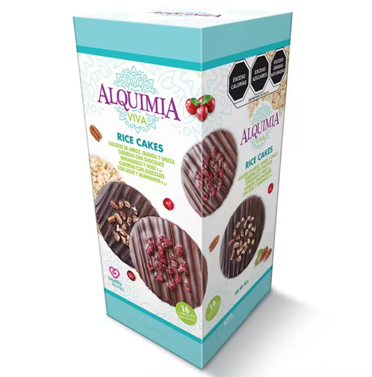 Alquimia Viva Galletas de Arroz, Quinoa y Linaza Cubiertas de Chocolate 352 g