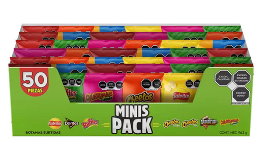 SABRITAS PAPAS SURTIDAS MINIS 50 PIEZAS